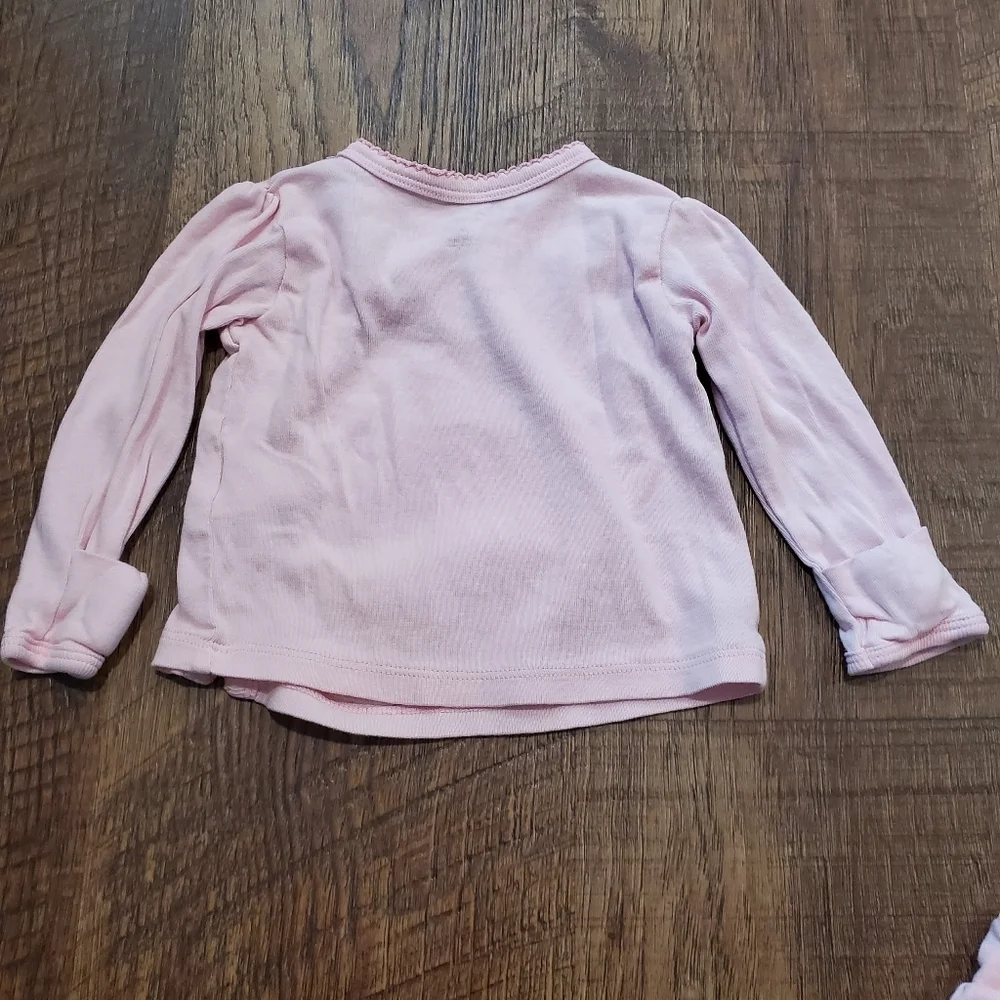 Gerber 2 Organic Cotton Baby Girl Love Onesies Cardigan Pastel Pink Elephant 3M